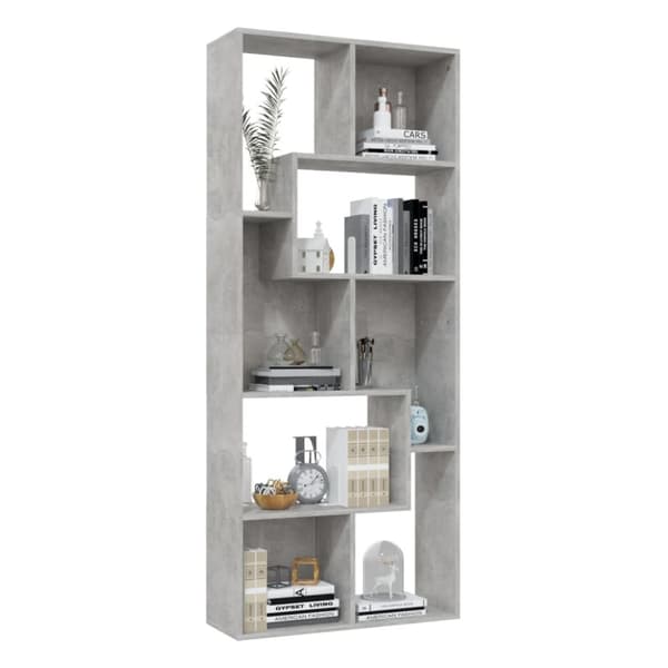 The Living Store Kirjahylly betoninharmaa 67x24x161 cm tekninen puu -  Kirjahyllyt