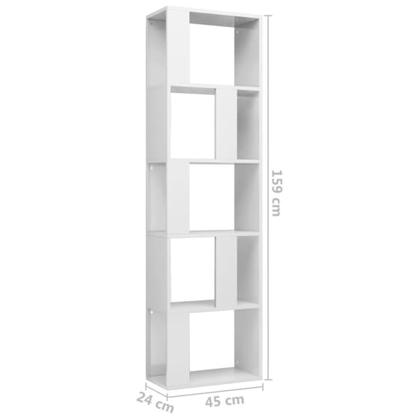 The Living Store Kirjahylly/tilanjakaja korkeak. valk. 45x24x159 cm tekninen puu -  Kirjahyllyt