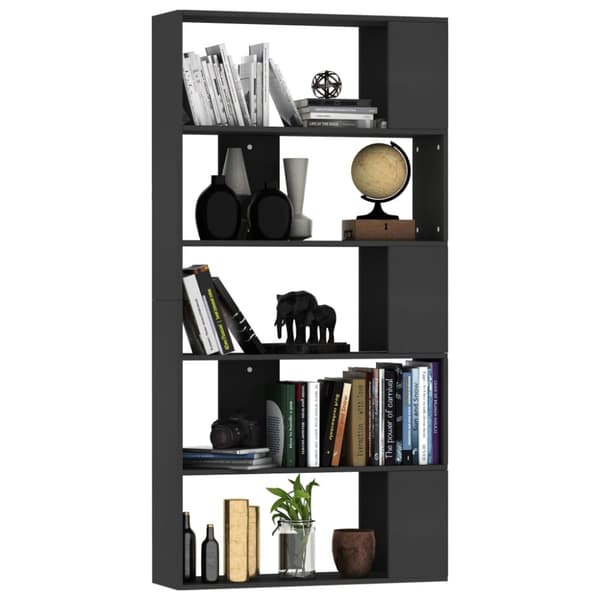 The Living Store Kirjahylly/tilanjakaja musta 80x24x159 cm tekninen puu - Kirjahyllyt