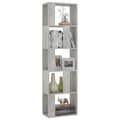 Miniatyrbillede 4 af 9: The Living Store bogreol/rumdeler 45x24x159 cm konstrueret træ betongrå -  Bogskabe & reoler