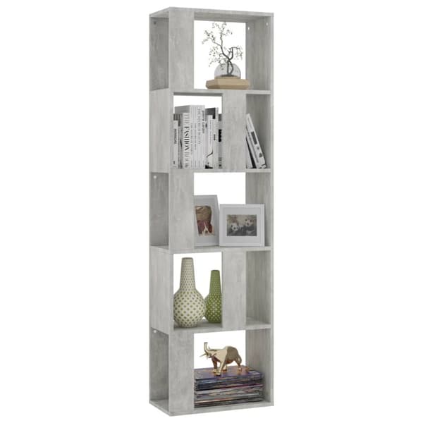 The Living Store bogreol/rumdeler 45x24x159 cm konstrueret træ betongrå -  Bogskabe & reoler