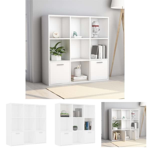 The Living Store bogreol 98x30x98 cm spånplade hvid -  Bogskabe & reoler