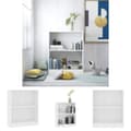 Miniatyrbillede 1 af 7: The Living Store bogreol 60x24x76 cm konstrueret træ hvid -  Bogskabe & reoler
