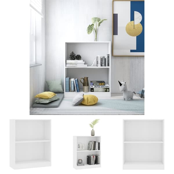 The Living Store bogreol 60x24x76 cm konstrueret træ hvid -  Bogskabe & reoler