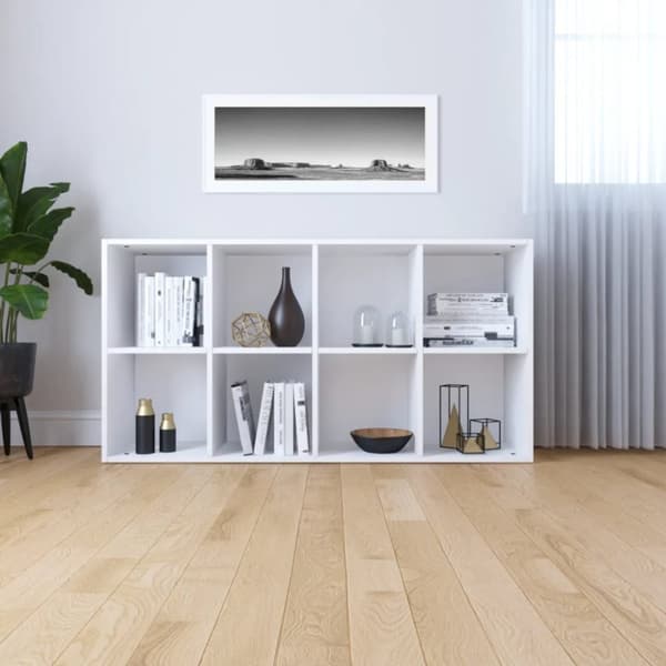 The Living Store Kirjahylly/senkki valkoinen 66x30x130 cm tekninen puu - Kirjahyllyt