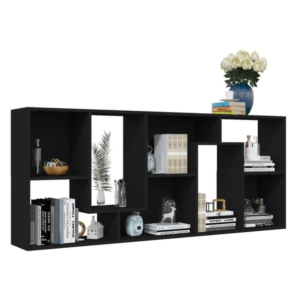 The Living Store Kirjahylly musta 67x24x161 cm tekninen puu -  Kirjahyllyt