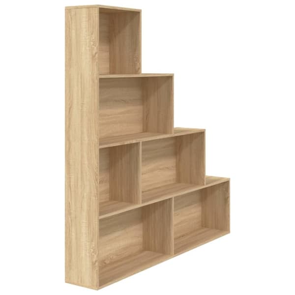 The Living Store bogreol/rumdeler 155x24x160 cm konstrueret træ sonoma-eg - Bogskabe & reoler