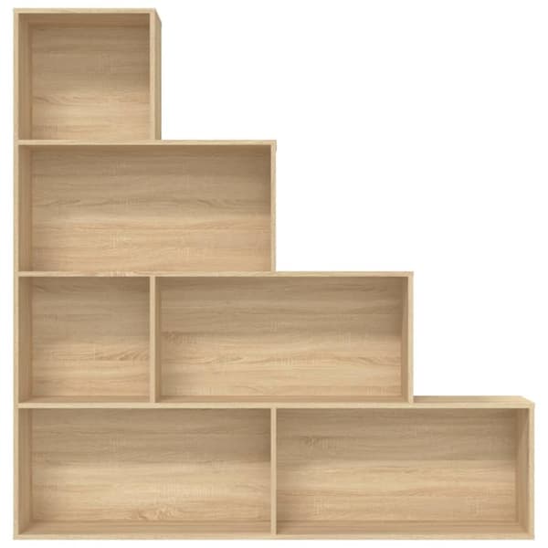 The Living Store bogreol/rumdeler 155x24x160 cm konstrueret træ sonoma-eg - Bogskabe & reoler