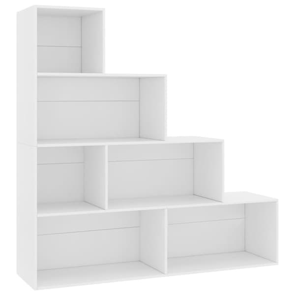 The Living Store bogreol/rumdeler 155x24x160 cm konstrueret træ hvid - Bogskabe & reoler