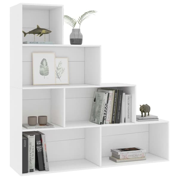The Living Store bogreol/rumdeler 155x24x160 cm konstrueret træ hvid - Bogskabe & reoler