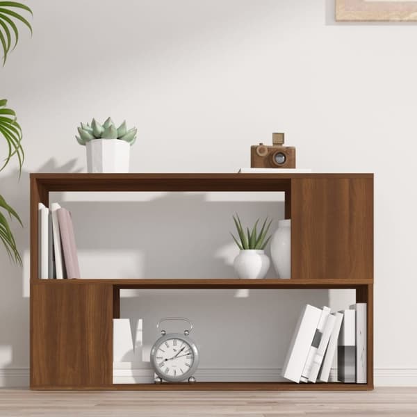 The Living Store bogreol 100x24x63 cm konstrueret træ brun egetræsfarve - Bogskabe & reoler