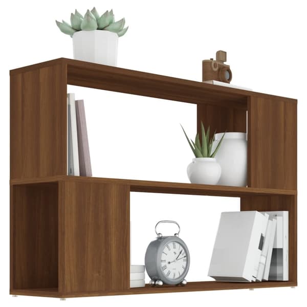 The Living Store bogreol 100x24x63 cm konstrueret træ brun egetræsfarve - Bogskabe & reoler