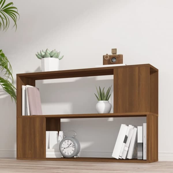 The Living Store bogreol 100x24x63 cm konstrueret træ brun egetræsfarve - Bogskabe & reoler
