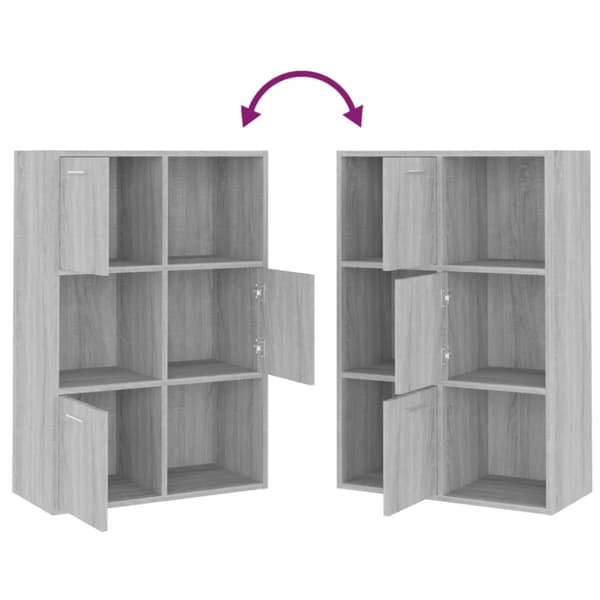 The Living Store opbevaringsskab 60x29,5x90 cm grå sonoma-eg - Bogskabe & reoler