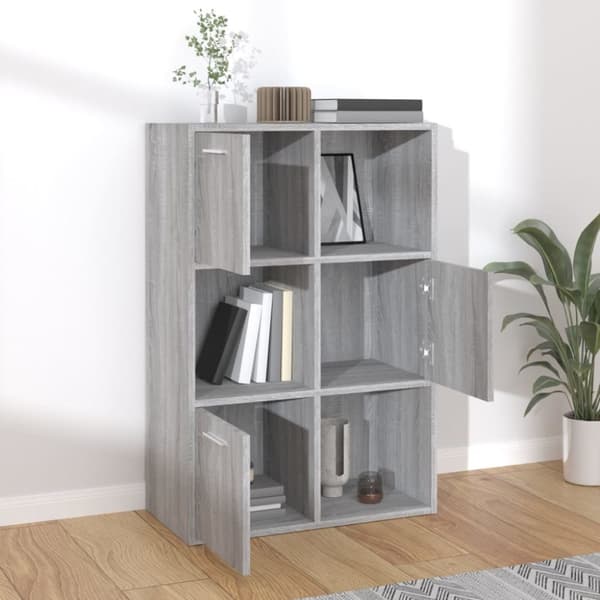The Living Store opbevaringsskab 60x29,5x90 cm grå sonoma-eg - Bogskabe & reoler