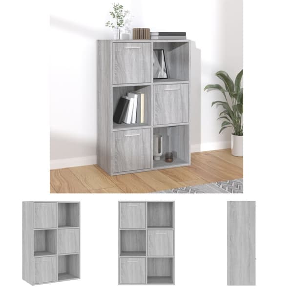 The Living Store opbevaringsskab 60x29,5x90 cm grå sonoma-eg - Bogskabe & reoler