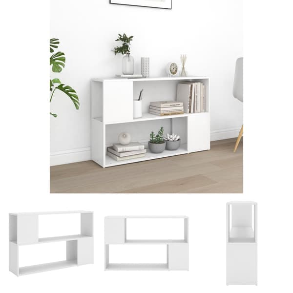 The Living Store Kirjahylly valkoinen 100x24x63 cm tekninen puu - Kirjahyllyt