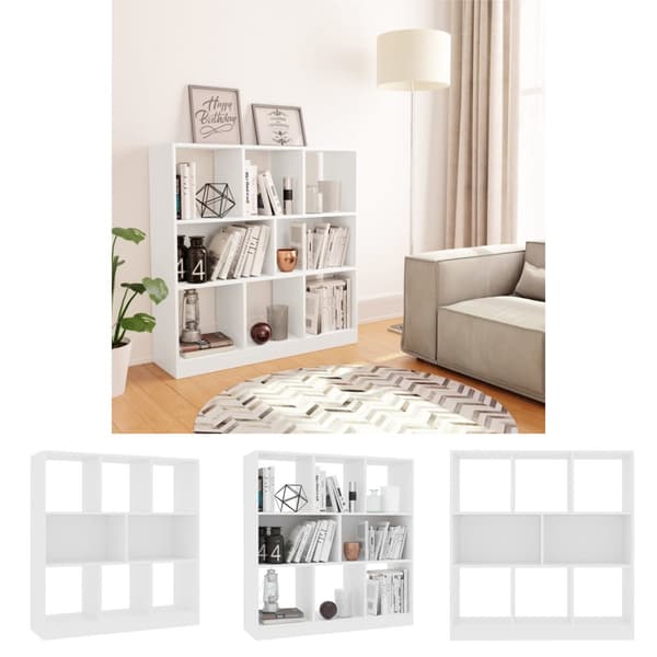 The Living Store Bokhylla vit 97,5x29,5x100 cm konstruerat trä -  Bokhyllor & fristående hyllor