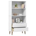 Pikkukuva 4 / 10: The Living Store Kirjahylly MOLDE valkoinen 85x35x170,5 cm täysi mänty -  Kirjahyllyt