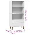 Pikkukuva 9 / 10: The Living Store Kirjahylly MOLDE valkoinen 85x35x170,5 cm täysi mänty -  Kirjahyllyt
