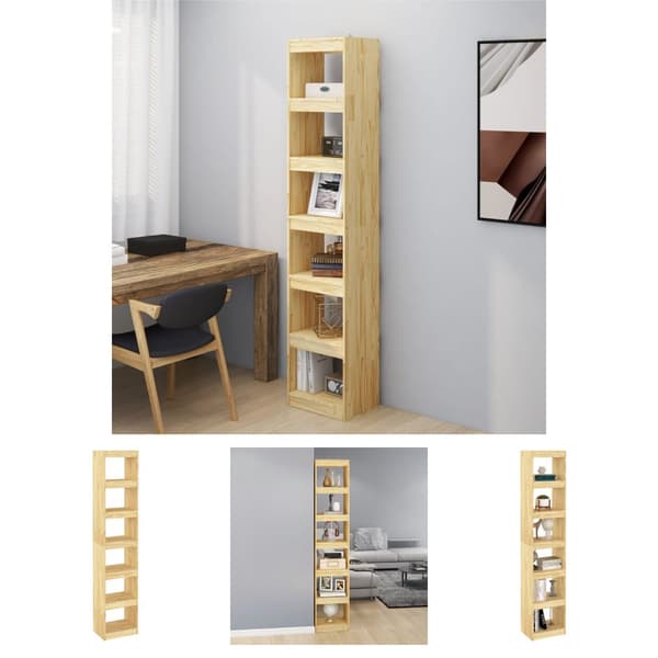 The Living Store bogreol/rumdeler 40x30x199 cm massivt fyrretræ -  Bogskabe & reoler