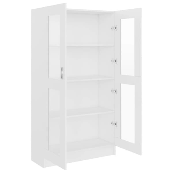 The Living Store Vitrinskåp vit 82,5x30,5x150 cm spånskiva -  Bokhyllor & fristående hyllor