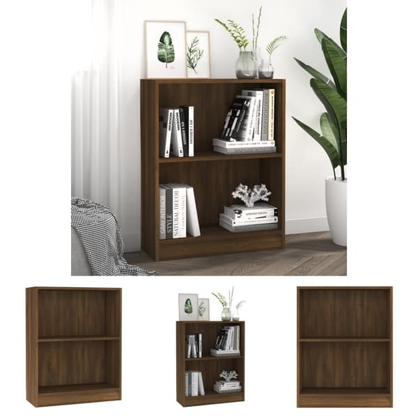 The Living Store bogreol 60x24x76 cm konstrueret træ brun egetræsfarve -  Bogskabe & reoler