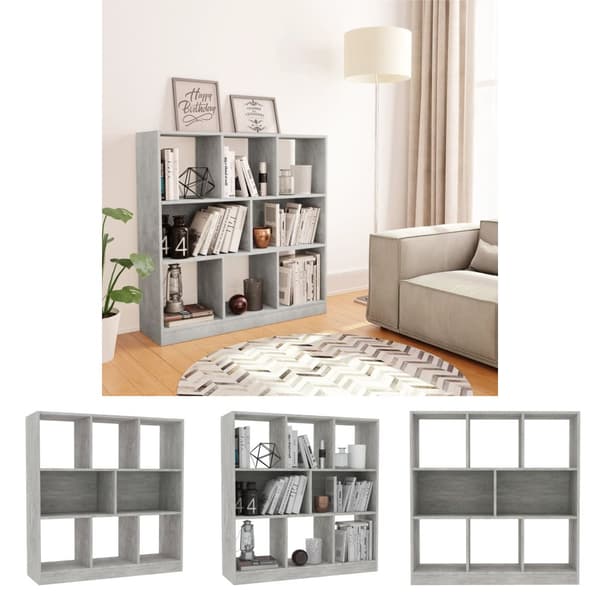 The Living Store bogreol 97,5x29,5x100 cm konstrueret træ betongrå -  Bogskabe & reoler