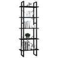 Miniatyrbillede 4 af 7: The Living Store bogreol med 5 hylder 60x30x175 cm fyrretræ sort -  Bogskabe & reoler