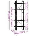 Miniatyrbillede 6 af 7: The Living Store bogreol med 5 hylder 60x30x175 cm fyrretræ sort -  Bogskabe & reoler