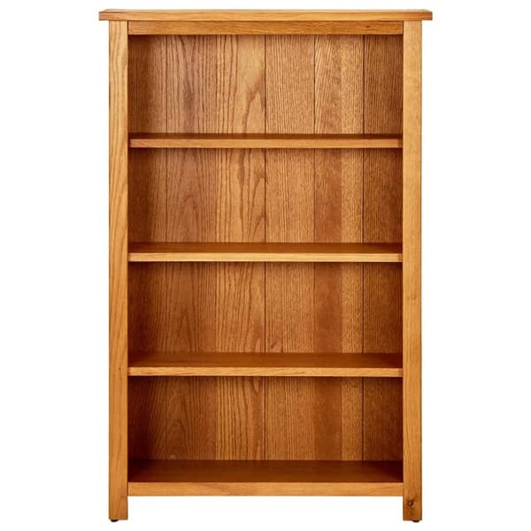 The Living Store bogreol med 4 hylder 70x22x110 cm massivt egetræ - Bogskabe & reoler