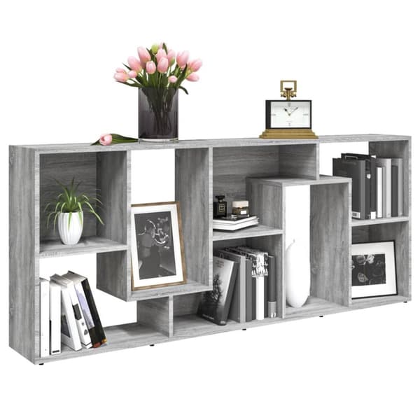 The Living Store bogreol 67x24x161 cm konstrueret træ grå sonoma-eg -  Bogskabe & reoler