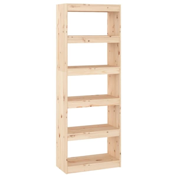 The Living Store bogreol/rumdeler 60x30x167,5 massivt fyrretræ -  Bogskabe & reoler