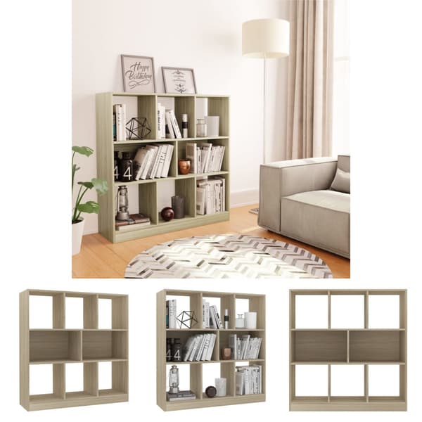 The Living Store Kirjahylly Sonoma tammi 97,5x29,5x100 cm tekninen puu -  Kirjahyllyt