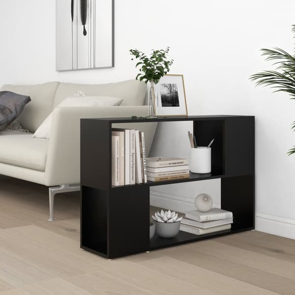 The Living Store Bokhylla svart 100x24x63 cm konstruerat trä -  Bokhyllor & fristående hyllor