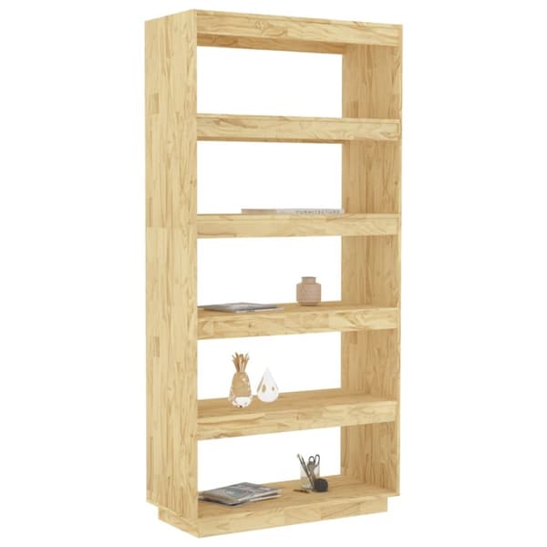 The Living Store bogreol/rumdeler 80x35x167 cm massivt fyrretræ -  Bogskabe & reoler