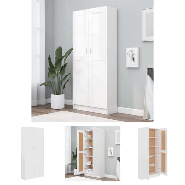 The Living Store bogskab 82,5x30,5x185,5 cm spånplade hvid -  Bogskabe & reoler