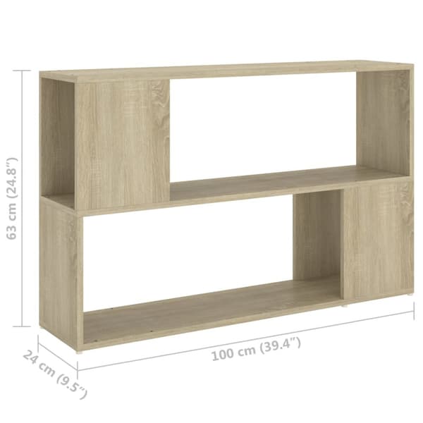 The Living Store bogskab 100x24x63 cm spånplade sonoma-egetræsfarvet - Bogskabe & reoler