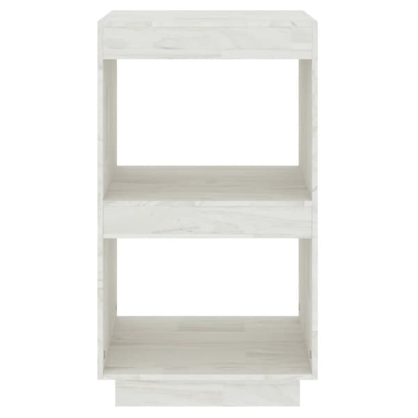 The Living Store bogreol 40x35x71 cm massivt fyrretræ hvid - Bogskabe & reoler