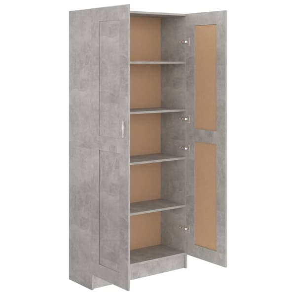 The Living Store Kirjahylly betoninharmaa 82,5x30,5x185,5 cm tekninen puu - Kirjahyllyt