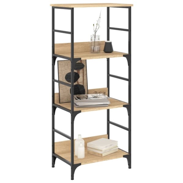 The Living Store bogreol 50x33x117,5 cm konstrueret træ sonoma-eg -  Bogskabe & reoler
