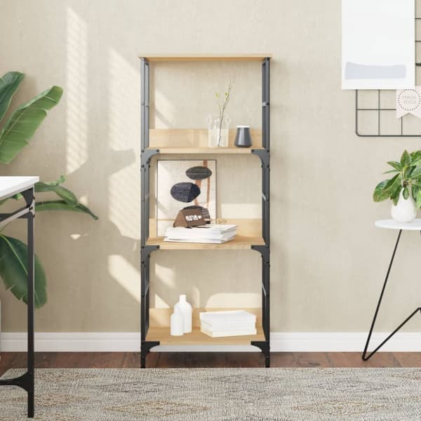 The Living Store bogreol 50x33x117,5 cm konstrueret træ sonoma-eg -  Bogskabe & reoler