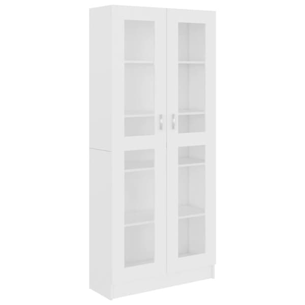 Bogskabe & reoler - Living vitrineskab 82,5x30,5x185,5 cm spånplade hvid