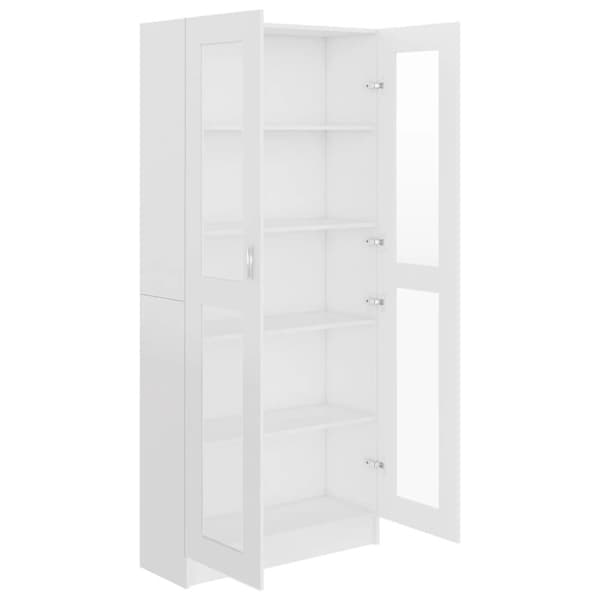 Bogskabe & reoler - Living vitrineskab 82,5x30,5x185,5 cm spånplade hvid