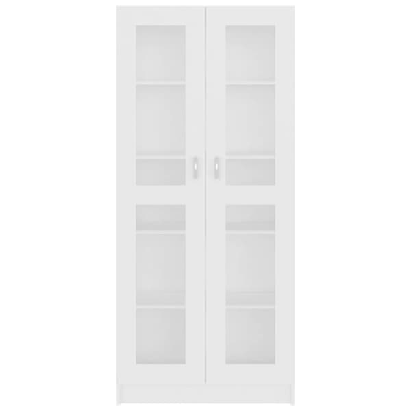 Bogskabe & reoler - Living vitrineskab 82,5x30,5x185,5 cm spånplade hvid