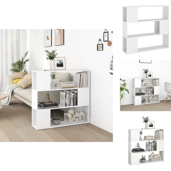 Bokhyllor & fristående hyllor - Living Bokhylla Rumsavdelare vit 100x24x94 cm