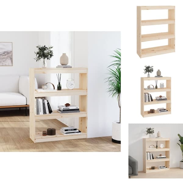 Bogskabe & reoler - Living bogreol/rumdeler 80x30x103,5cm massivt fyrretræ
