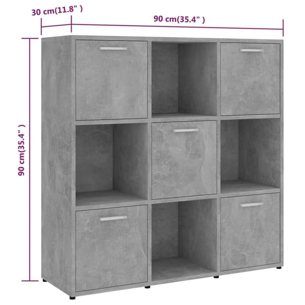 Bogskabe & reoler - Living bogreol 90x30x90 cm konstrueret træ betongrå