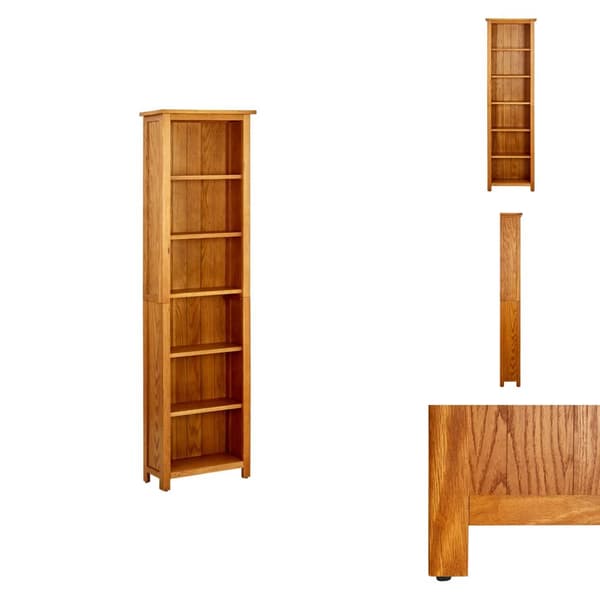 Bogskabe & reoler - Living bogreol med 6 hylder 52x22x180 cm massivt egetræ
