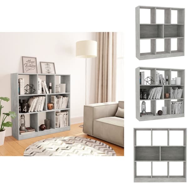 Bogskabe & reoler - Living bogreol 97,5x29,5x100 cm konstrueret træ betongrå